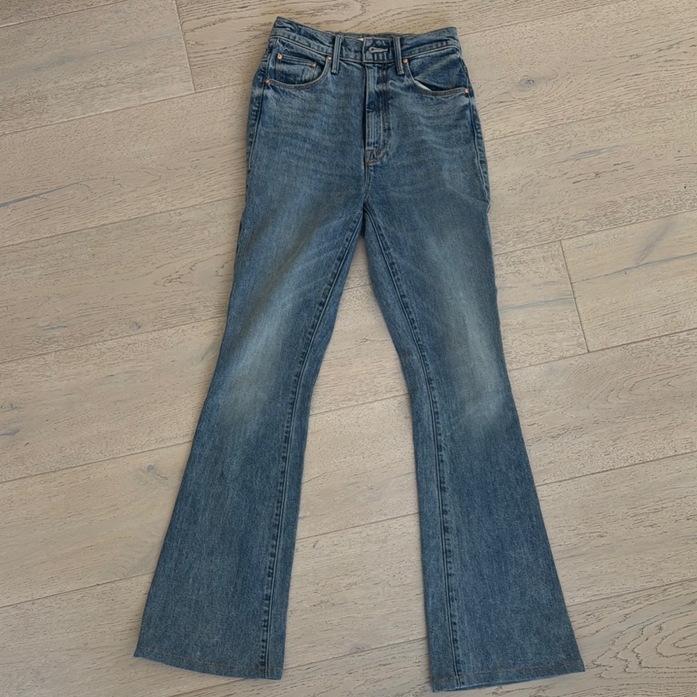 MOTHER Blue Flare & Wide Leg Jeans with Vintage-Inspired Design